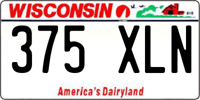 WI license plate 375XLN