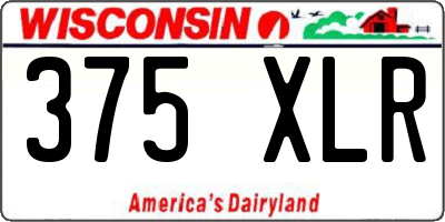 WI license plate 375XLR
