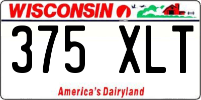 WI license plate 375XLT