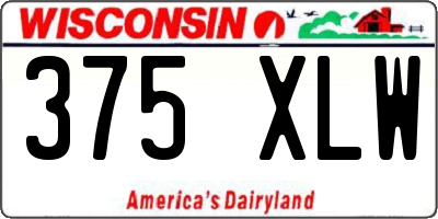 WI license plate 375XLW