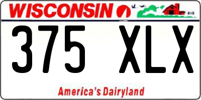 WI license plate 375XLX