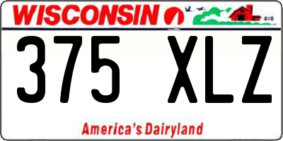 WI license plate 375XLZ