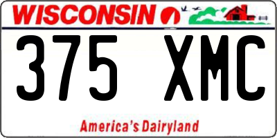 WI license plate 375XMC