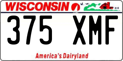 WI license plate 375XMF