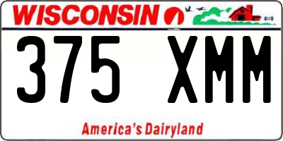 WI license plate 375XMM
