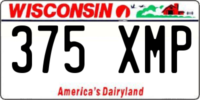 WI license plate 375XMP
