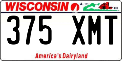 WI license plate 375XMT