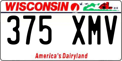 WI license plate 375XMV