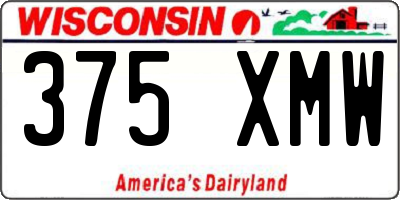 WI license plate 375XMW