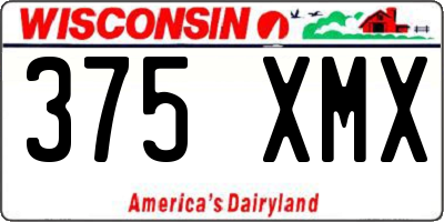 WI license plate 375XMX