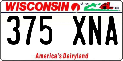 WI license plate 375XNA