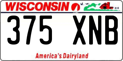 WI license plate 375XNB