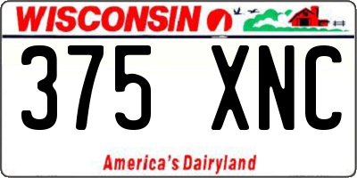 WI license plate 375XNC