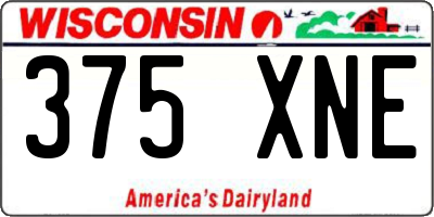 WI license plate 375XNE