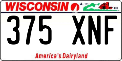 WI license plate 375XNF