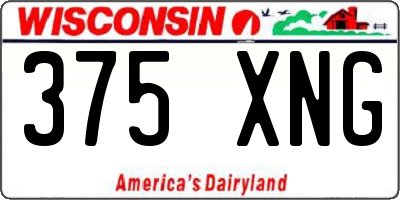 WI license plate 375XNG
