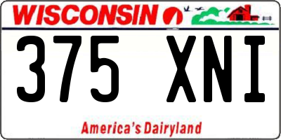 WI license plate 375XNI
