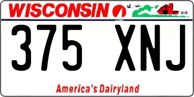 WI license plate 375XNJ