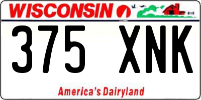 WI license plate 375XNK