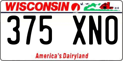 WI license plate 375XNO