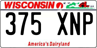 WI license plate 375XNP