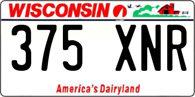WI license plate 375XNR
