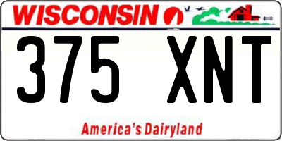 WI license plate 375XNT