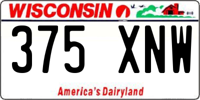 WI license plate 375XNW
