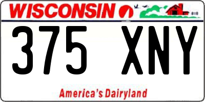 WI license plate 375XNY