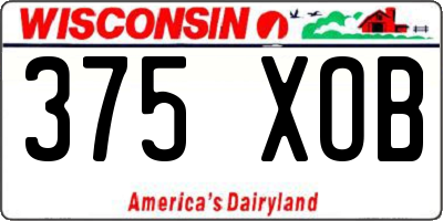 WI license plate 375XOB