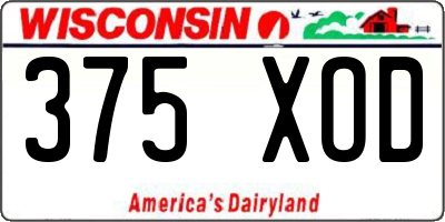 WI license plate 375XOD