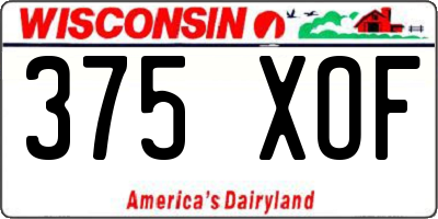 WI license plate 375XOF