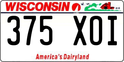 WI license plate 375XOI