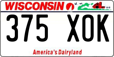 WI license plate 375XOK