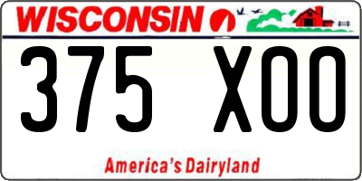WI license plate 375XOO
