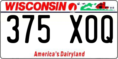WI license plate 375XOQ
