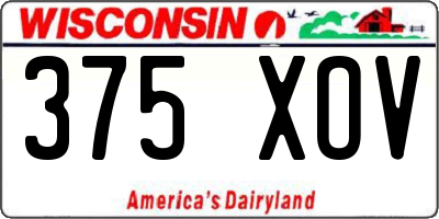 WI license plate 375XOV