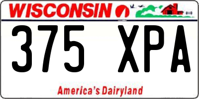 WI license plate 375XPA