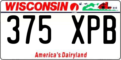 WI license plate 375XPB