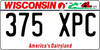 WI license plate 375XPC
