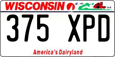 WI license plate 375XPD