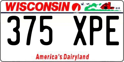 WI license plate 375XPE