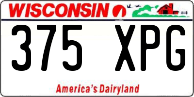 WI license plate 375XPG