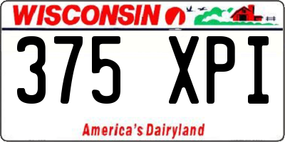 WI license plate 375XPI