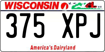 WI license plate 375XPJ