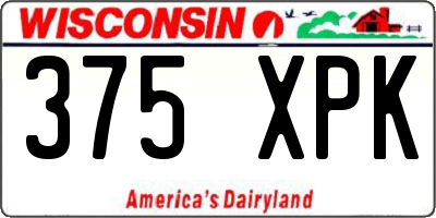 WI license plate 375XPK