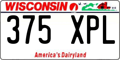 WI license plate 375XPL