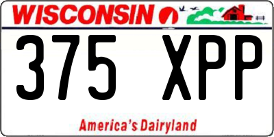 WI license plate 375XPP