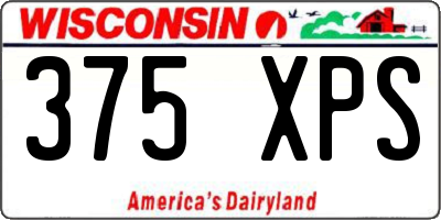 WI license plate 375XPS