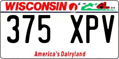 WI license plate 375XPV